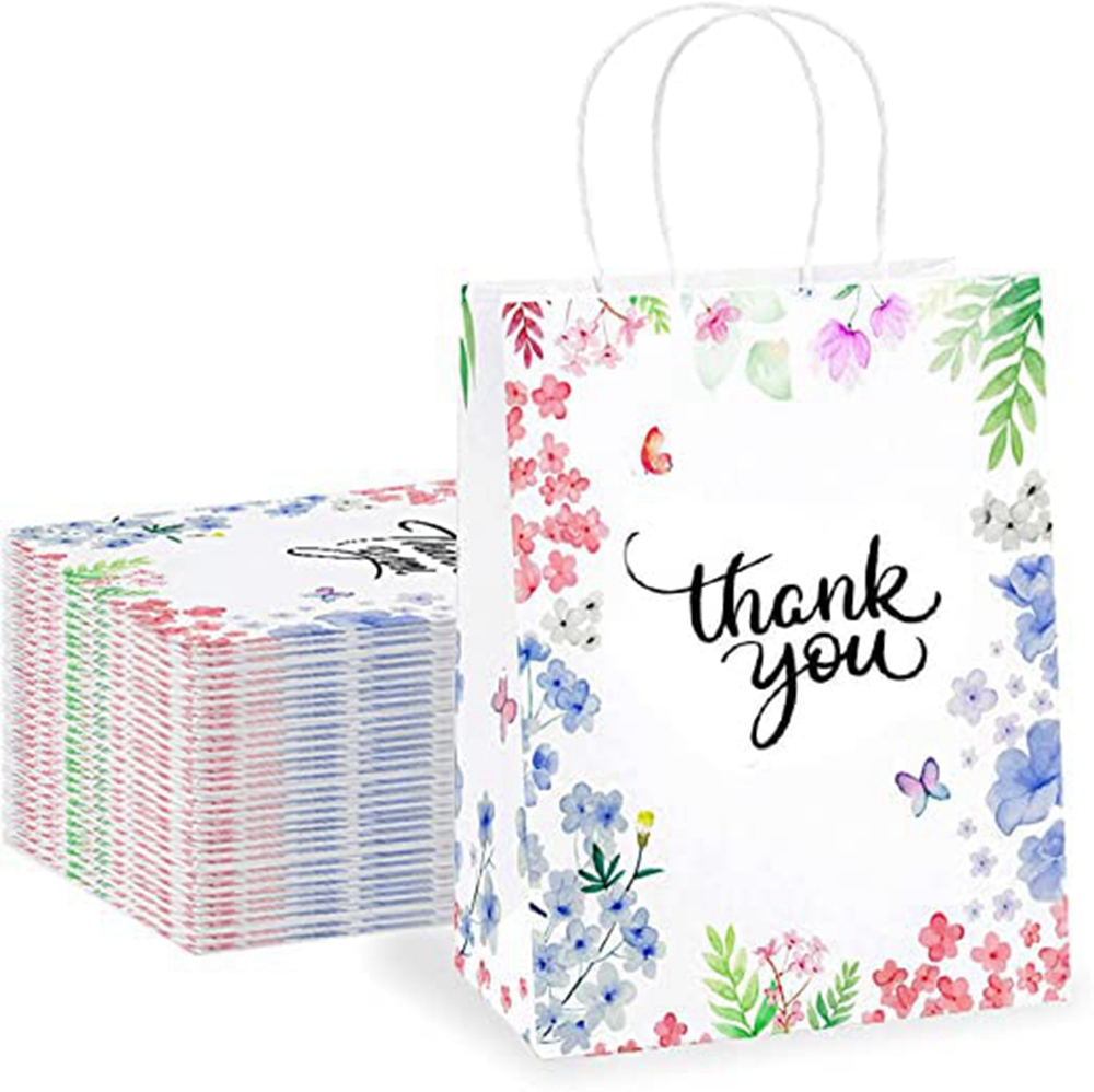 Candle Custom Wedding Thank You Kraft Paper Gift Bags With Twist Handle Customized Logo