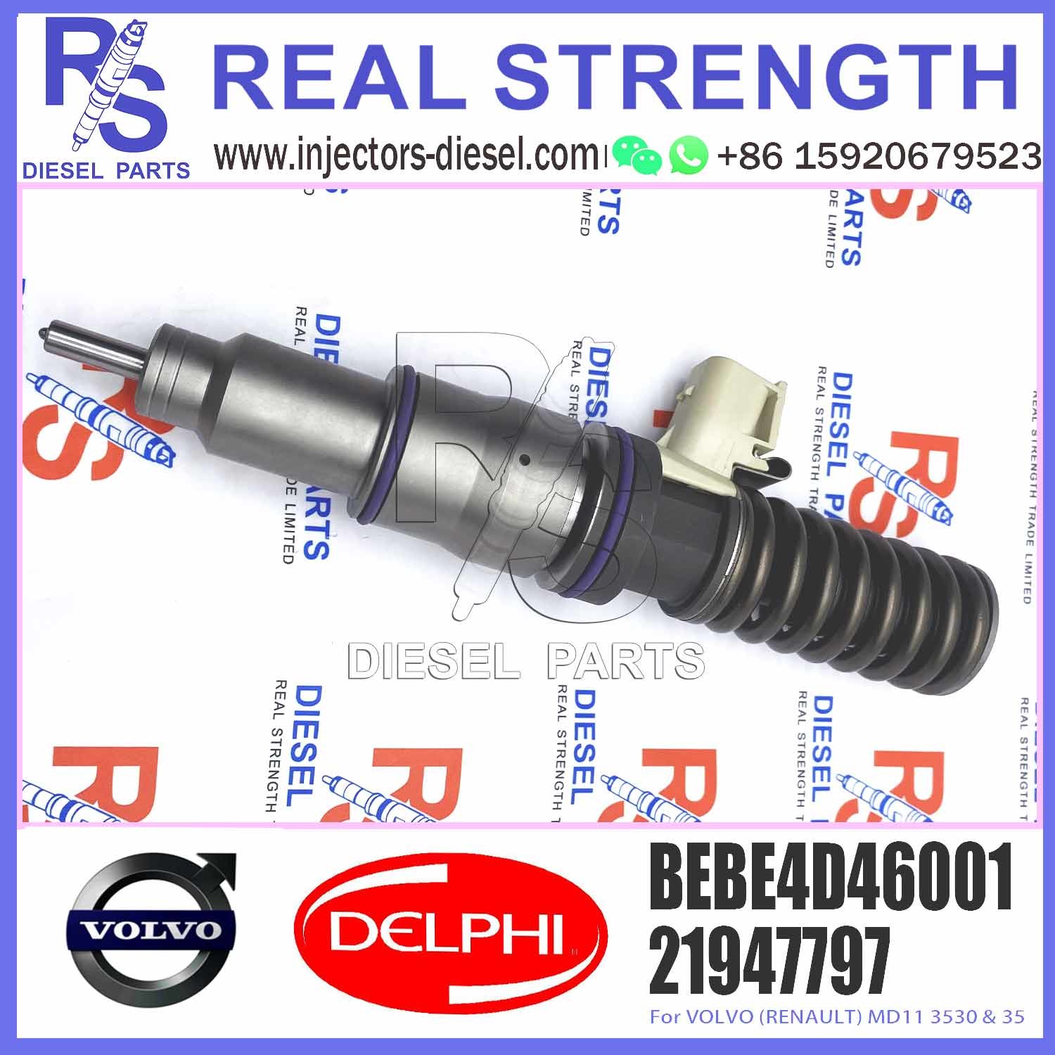 Diesel Fuel Injector 21947797 BEBE4D46001 E3.18 for V-O-L-V (RENAULT) MD11 3530 & 35