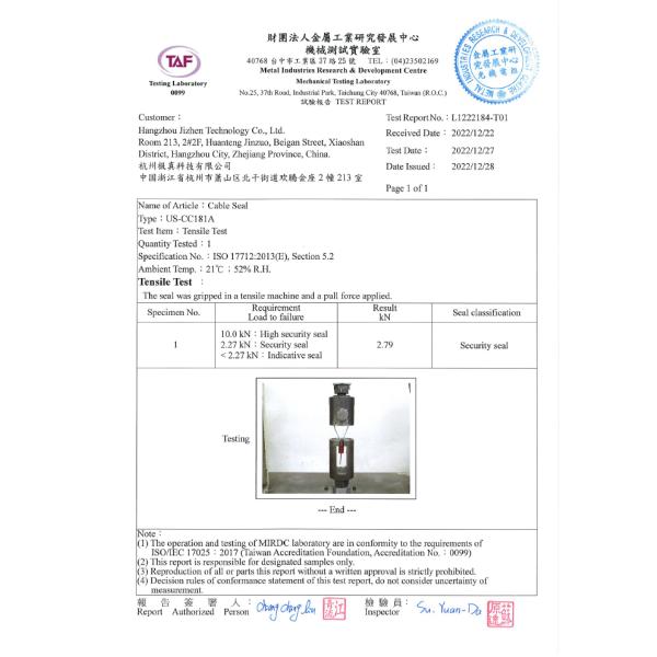 ABS Coated Cable Security Seal with 2.79 KN Tensile Strength and Pull Tight Locking Mechanism for Container Trucks