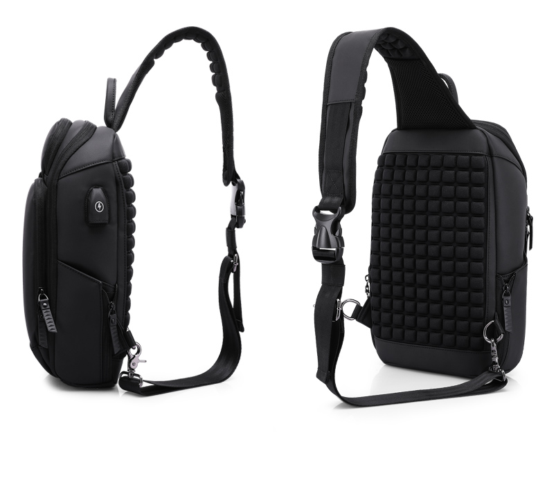 High quality custom logo men's fashion waterproof business sling bag shoulder bag chest bag