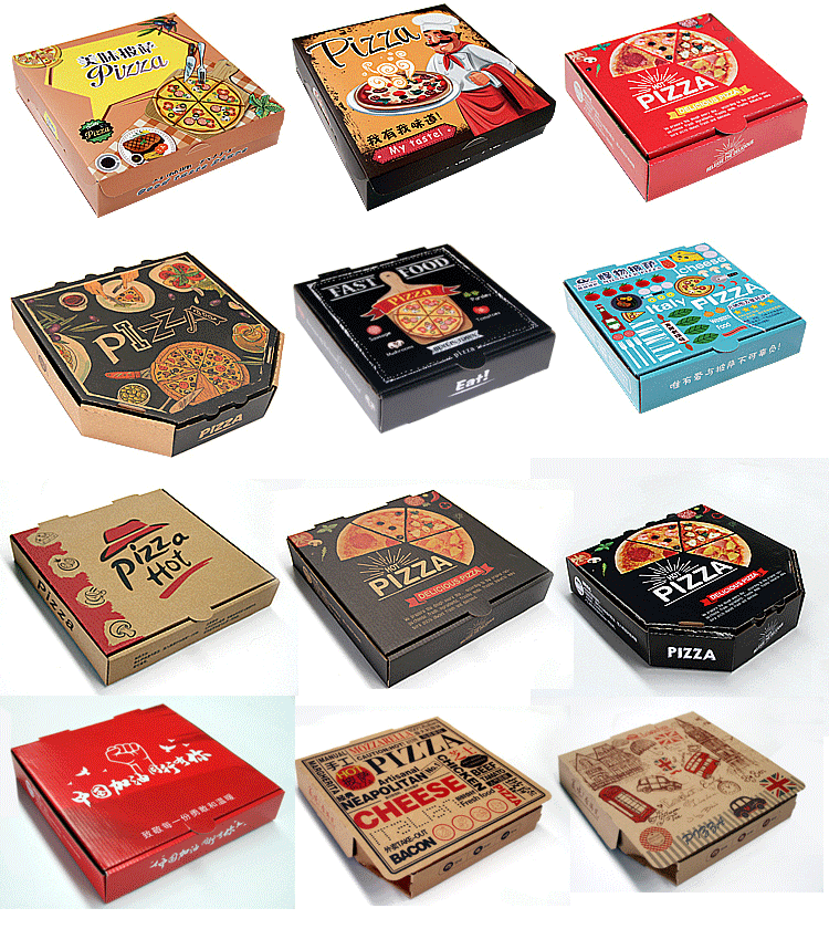 Custom Printing Slice 16 Inch Pizza Boxes With Window Fried Chicken Kraft Corrugated Carton