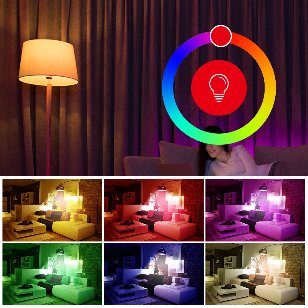 Dimmable E26 Smart WiFi LED Bulbs Works with Alexa Google Home 2700K-6500K RGBWW