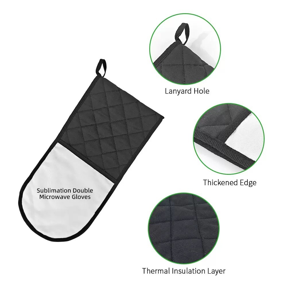 Custom Sublimation Double Microwave Oven Mitt Gloves