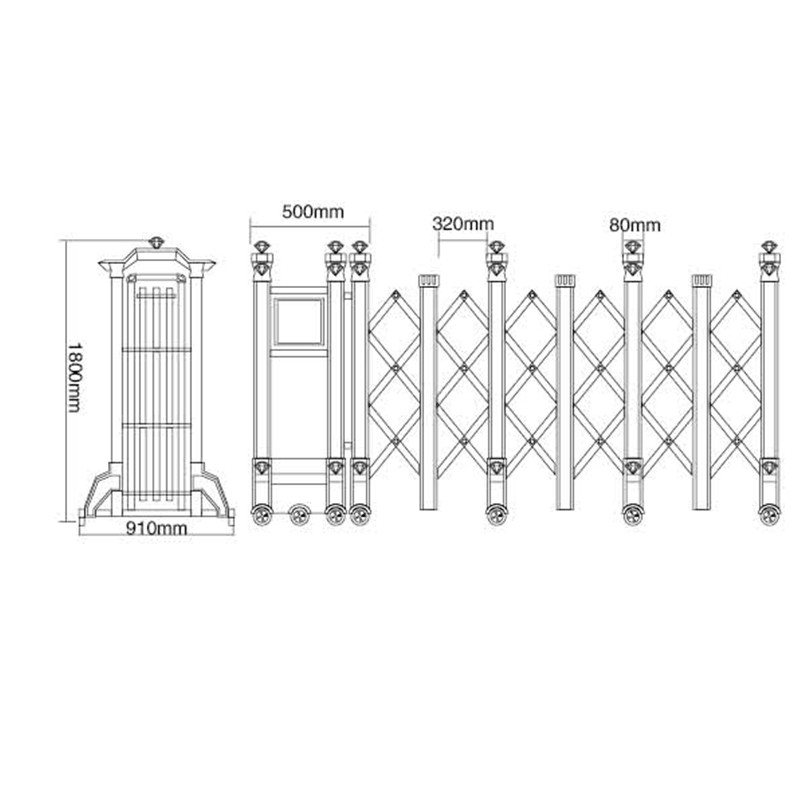 18M / Min Stainless Steel Electric Retractable Door Automatic Folding Gate