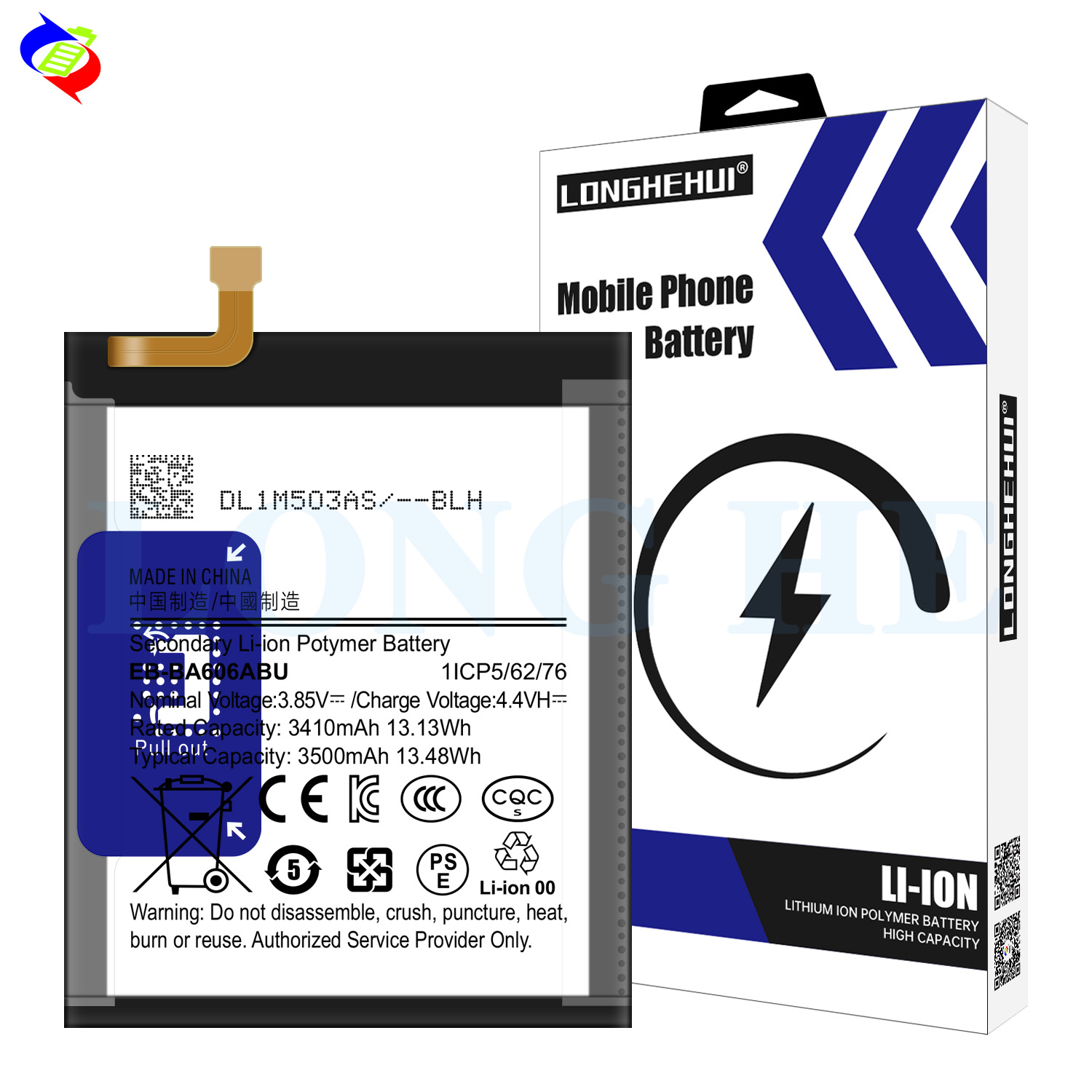 Large Capacity Rechargeable Battery for Samsung Galaxy A60 A606F A6006Y M40 EB-BA606ABU