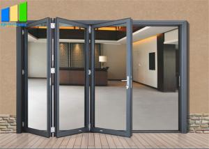 China Accordion Design Bifold Exterior Aluminum Alloy Glass Folding Patio Doors on sale