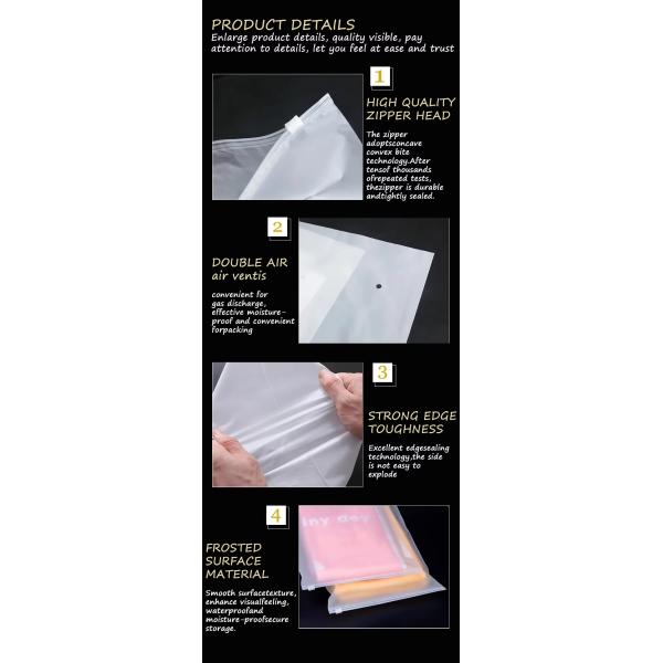 Biodegradable CPE Zipper Bag Recyclable Clothing Packaging Bags With Logo