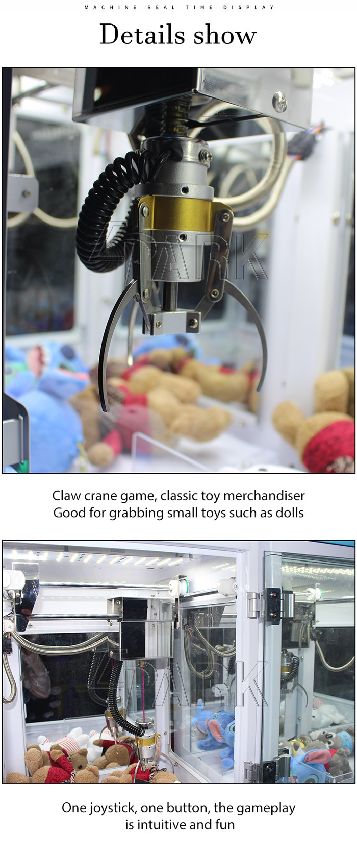 Coin operated gift shop vending machine mini double crane machine for wholesale