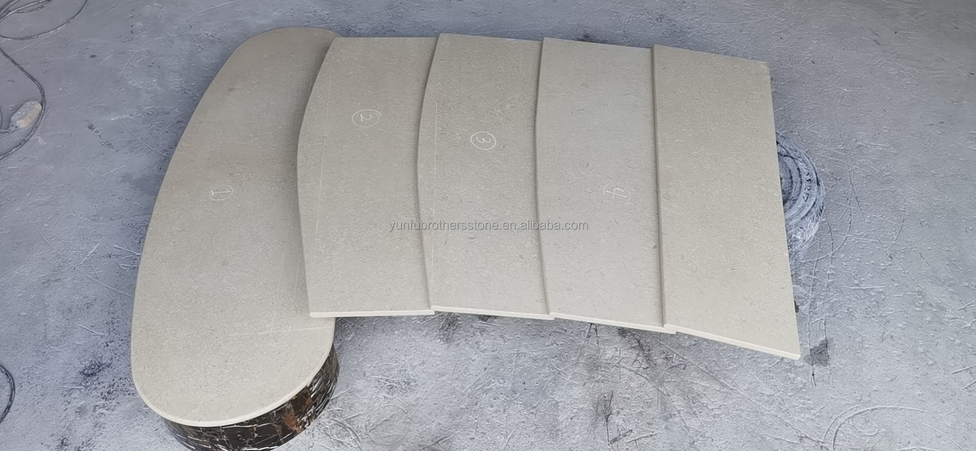 Foshan Custom Modern Honed Marble Big Slab Cut-to-Size Stairs for Home Interior Design