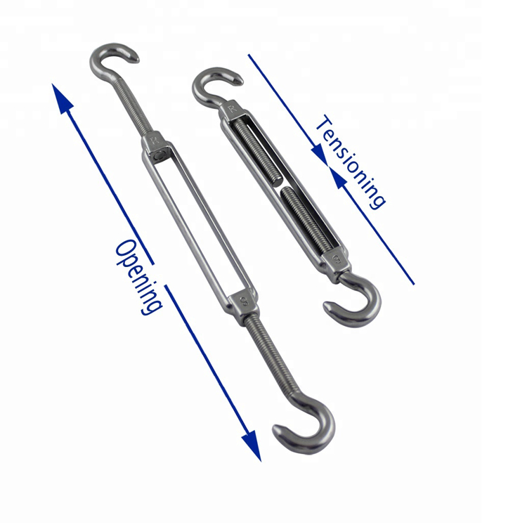 Precision Casting Turnbuckles for Marine Stainless Steel Eu Type Open Body Eye Hook No