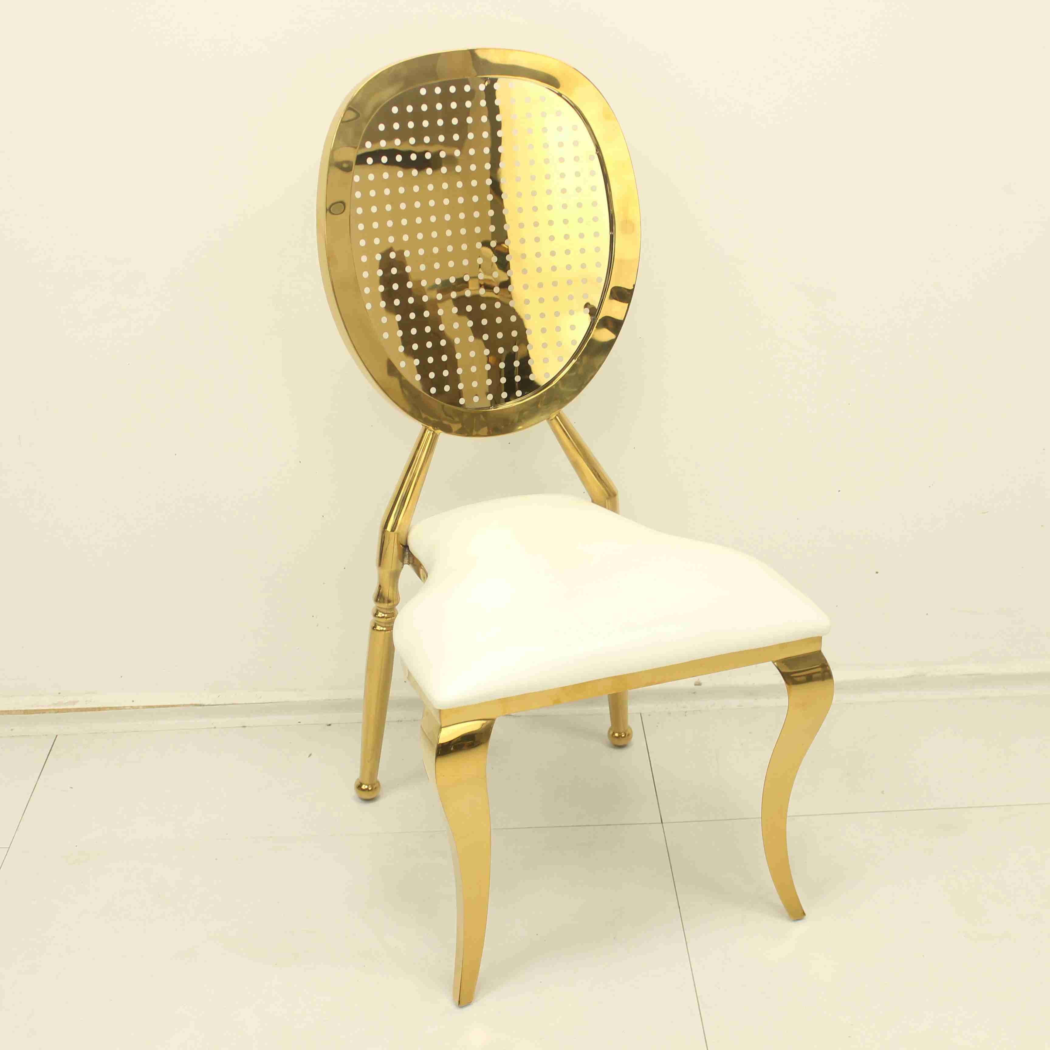 Luxury Golden Stainless Steel Frame Guest Chair Throne Hotel Dining Fabric Wedding Chair