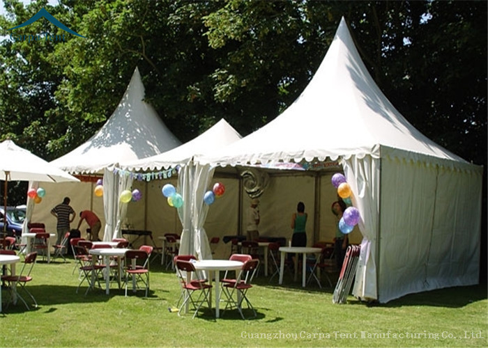 White Pagoda Tents 5m * 5m UV - Resistant Garden Wedding Reception