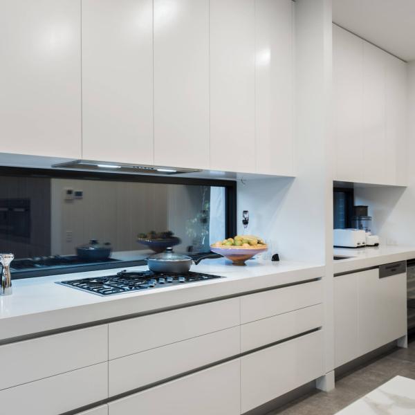 Melamine White Luxury Large Modular Kitchen Cabinet Set With Cupboard Pantry