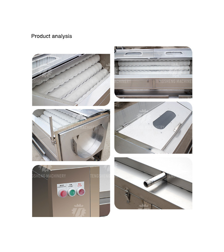 380KG Stainless steel wool roller peeling cleaning machine turnip automatic fruit and vegetable peeling