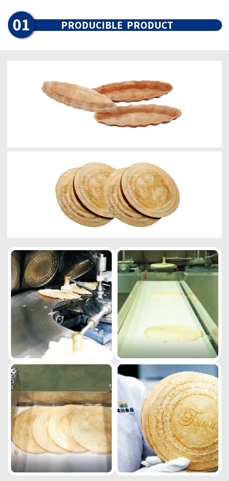 Automatic Snack Wafer Production Line Wear Resistant Stainless Steel