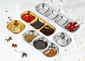 China Divided Seasoning Sauce Stainless Steel Dip Dish OEM & ODM For Home Restaurant on sale