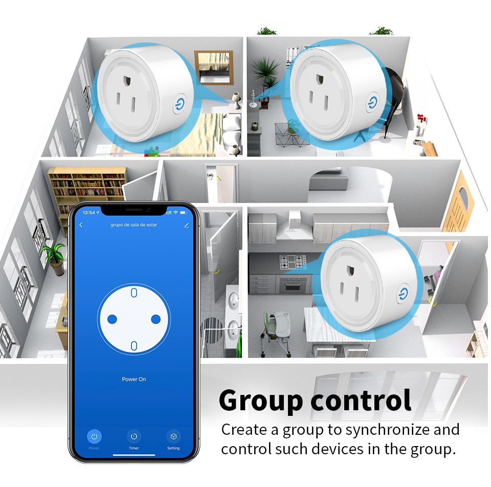 US Plug Wifi Smart Wall Socket Home Automation Zigbee Wireless Outdoor Socket