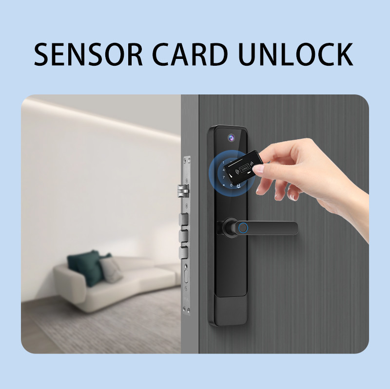 360° Fingerprint Identification Digital Smart Door Lock With Camera and Wifi App Tuya