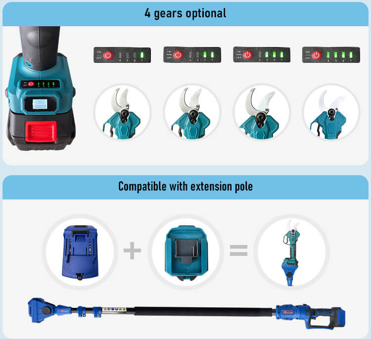 21V Cordless Power Pruners Portable Electric Fruit Tree Branch Pruning Shears Garden Secateurs Grafting Tools