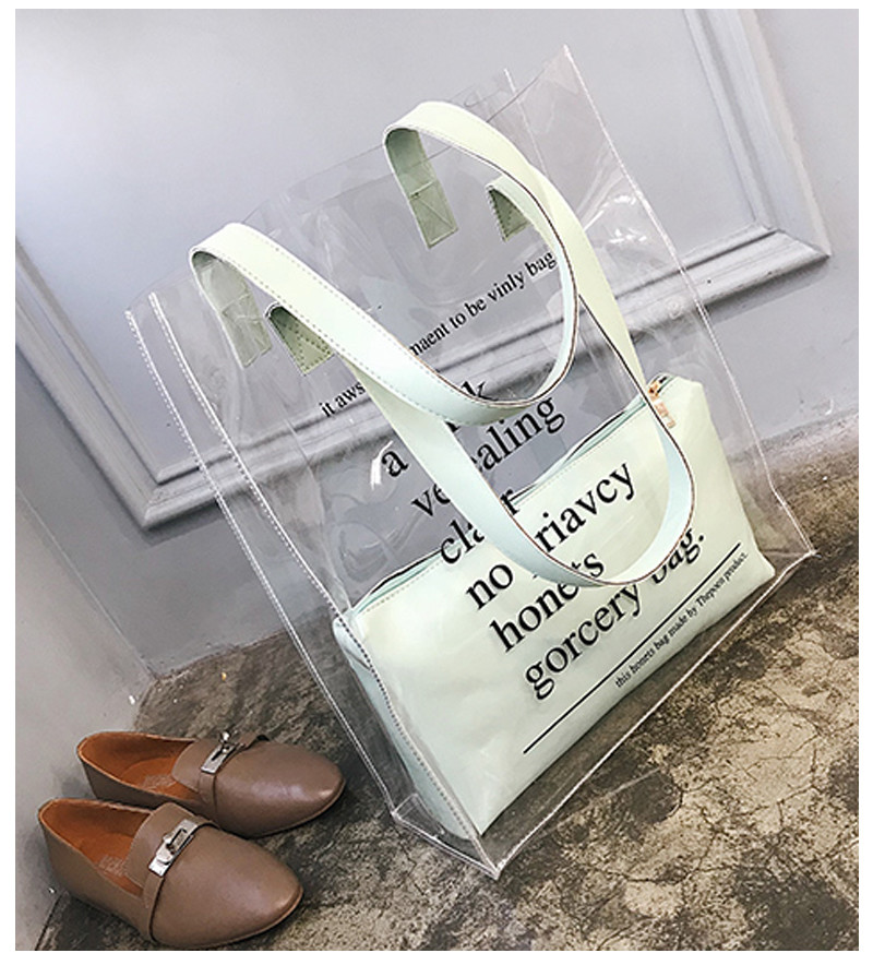 L33*D14*H40 Cm Reusable Custom Clear PVC Handbags