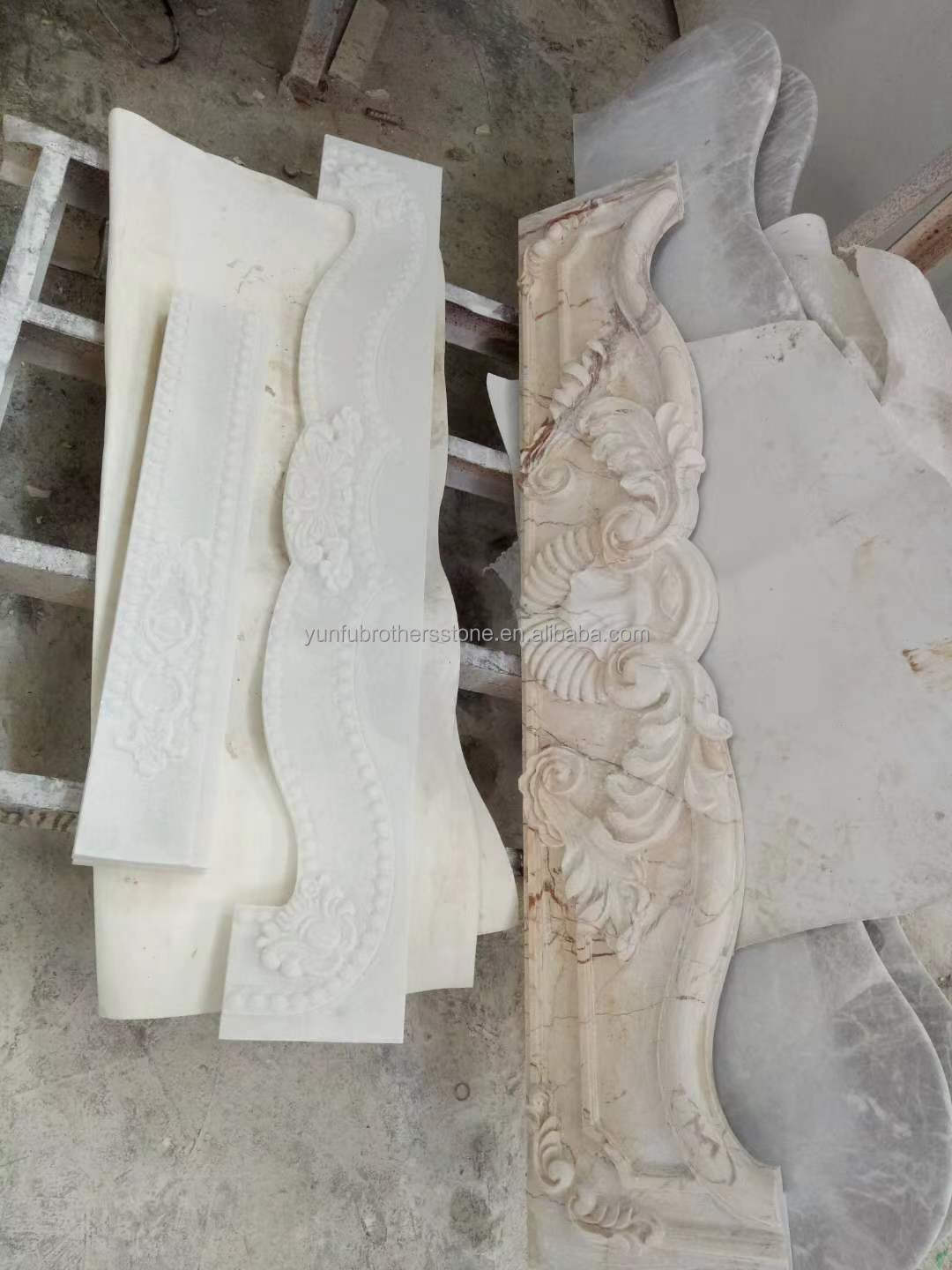 Modern Design White Marble Fireplace Surround for Wall Mounted Installation
