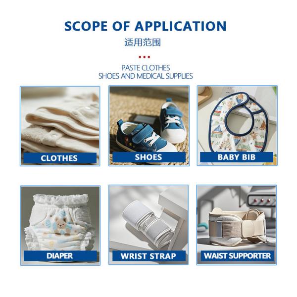 Colorful Nylon Diaper Hook Soft Fleece Fabric Hook Loop Closure 180mm Eco Friendly