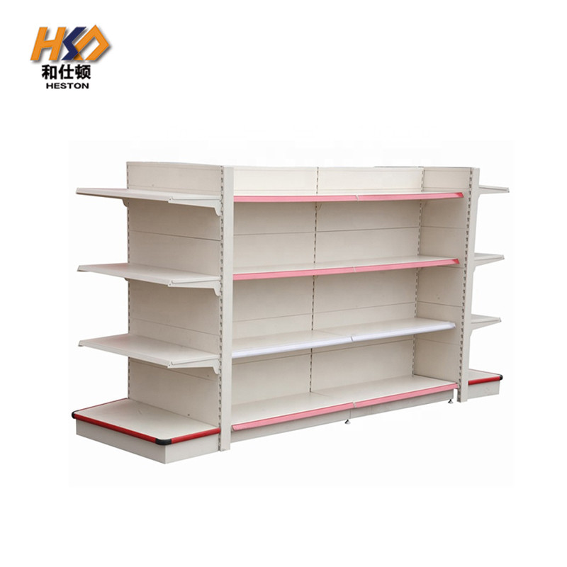 Q235 Steel Supermarket Gondola Shelves Double Side