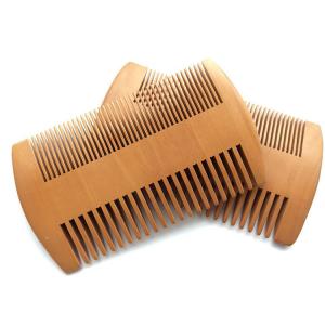 China Customized Logo Peach Wood Beard Comb Thick Sandalwood Hair Comb on sale