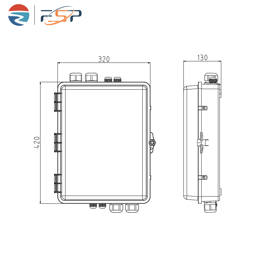 Gray 4 Port Fiber Optic Distribution Box IP65 Waterproof for Outdoor in Network Model