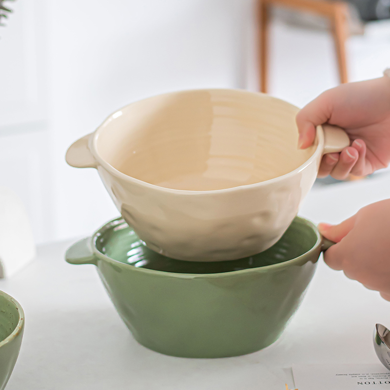 16 Pc Unbreakable Dish Set 8 Inch Noodle Bowl Dessert Salad Bowl Cute Ceramic Rice Bowls