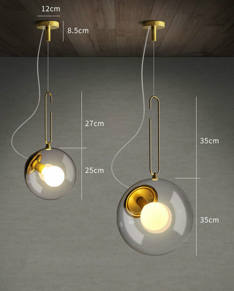 Nordic Glass Ball Pendant Lights Industrial Lighting Clear interior lighting(WH-GP-167)