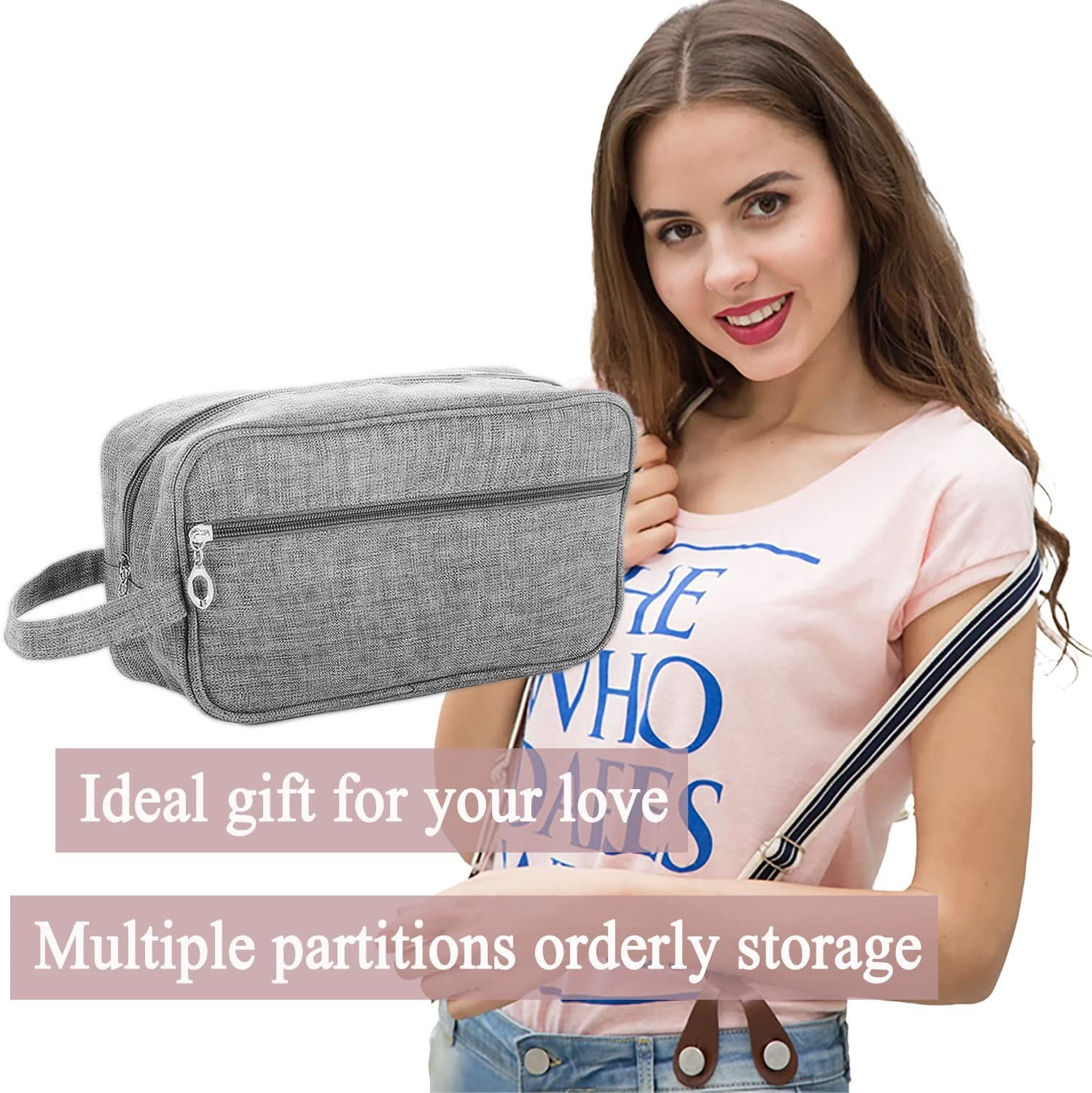 Shockproof protective &Storgae Hanging Toiletry Bag for Women, Water-resistant, Make up Brush bag