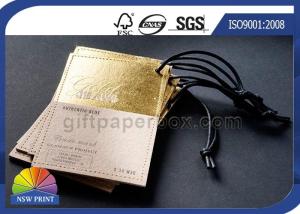 Quality Logo Gold Foil Printed Swing Tag Labels For Jeans Pants Clothing for sale