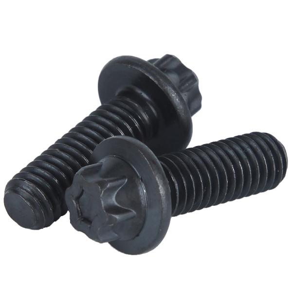 DIN 34801 Steel Black Oxide Hexalobular Head Wabbler Flange Bolt