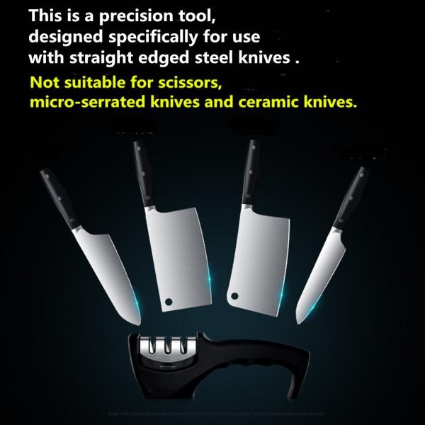 Durable Tungsten Carbide Knife Sharpener , 3 Stage Knife Sharpener 184g 205 * 50 * 70mm