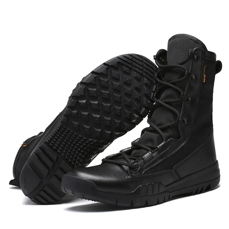 6 Inch Side Zip Tactical Boots Military Under Armour Waterproof Leather Motorcycle