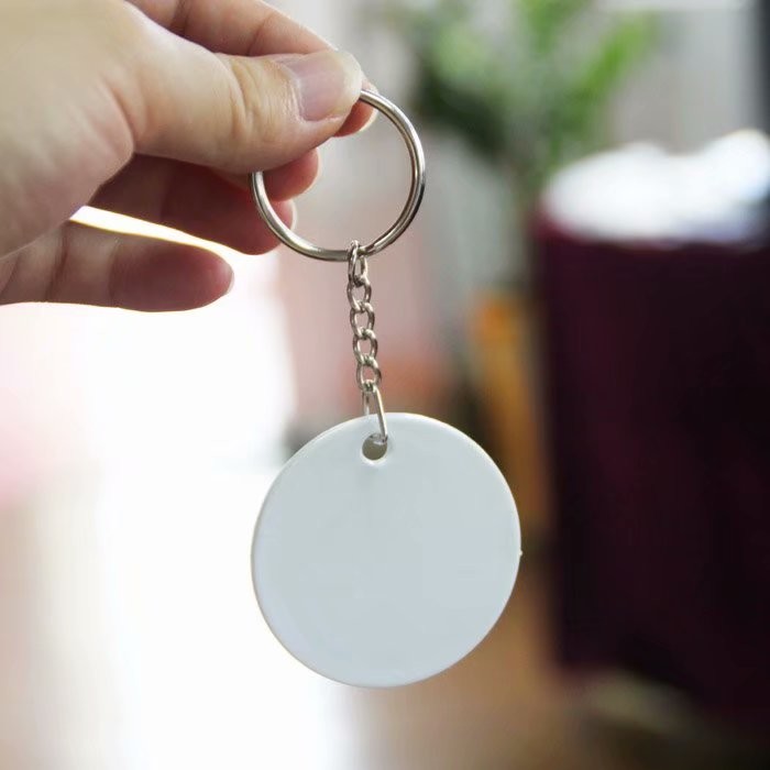 Custom Logo Double Sided Blank Sublimation Plastic Keychain For Sublimation Printing