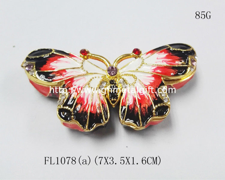 Butterfly jewelry box box for jewelry wholesales butterfly jeweled enamel trinket box