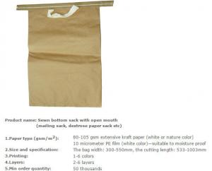 China Multiwall paper sack, Medicine packing bag, Maltitol crystal packing bag, Mail paper bag, Grain packing sacks on sale