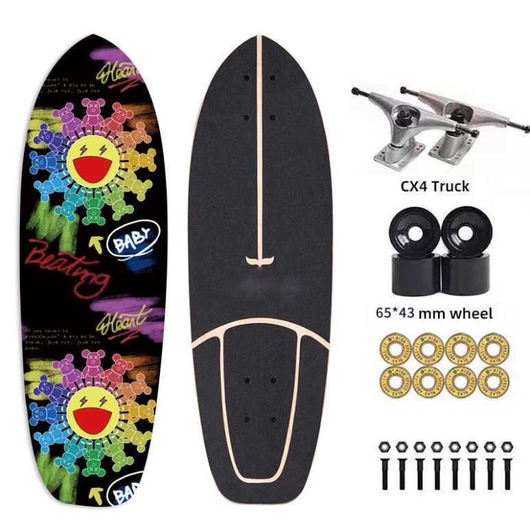 7 Layer Maple Land Surf Skateboards Cx4 Truck For Beginners Youth Adults