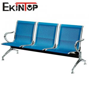 Quality Stainless Metal Reception Chairs , 3 Seater Tandem Chair For Public Bank Hall for sale