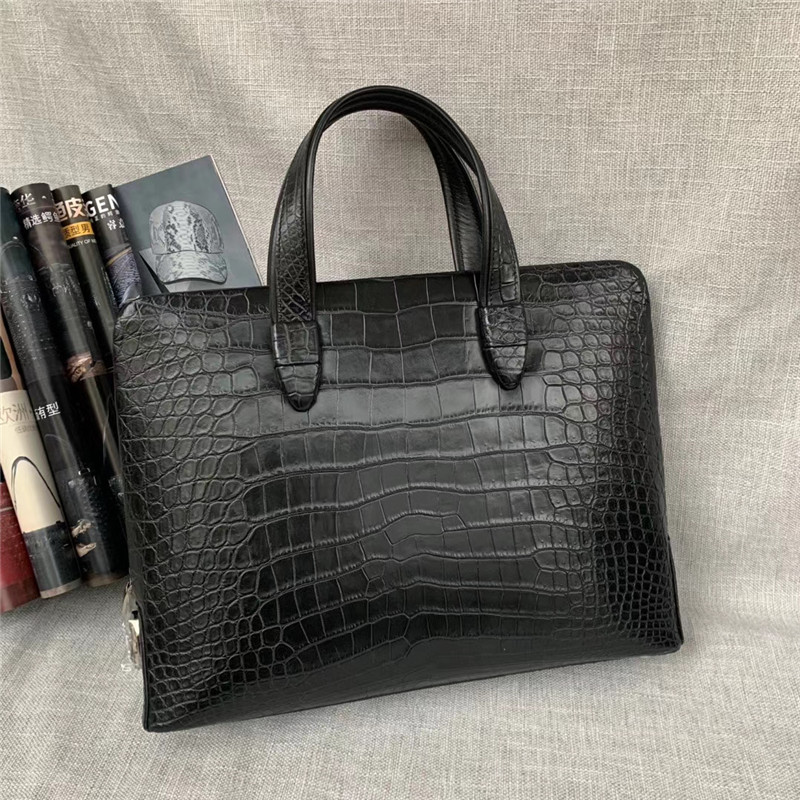 Authentic Crocodile Belly Skin Businessmen Passcoded Briefcase Handbag Genuine Alligator Leather Male Portfolio Purse