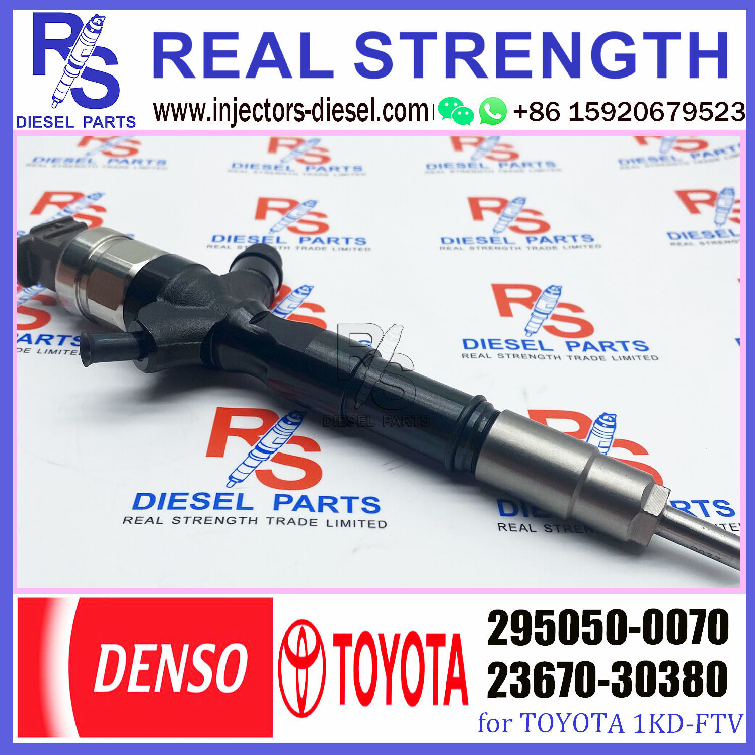 Common Rail Fuel Injector 295050-0070 295050-0820 23670-30380 Diesel Fuel Injector for Toyota Hilux 1KD 2KD Engine