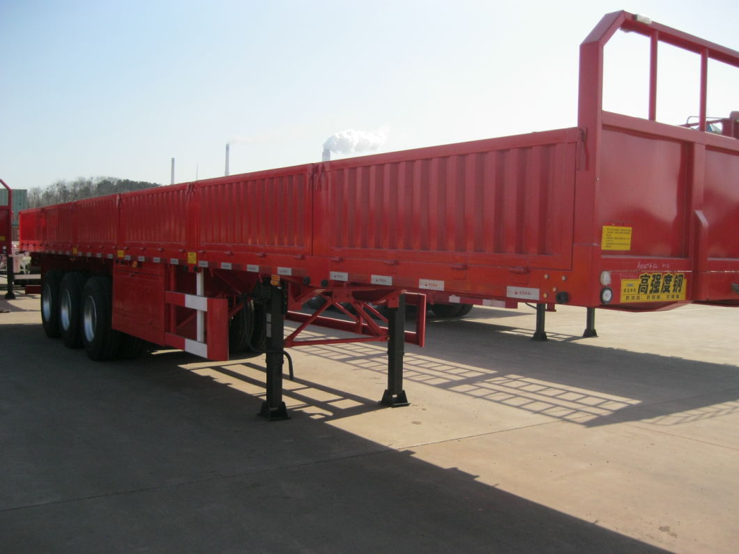 3 Axles 13m Cargo Semi-Trailer with Detachable Side Walls 50 Tons Detachable Dropside Cargo Semi Trailer