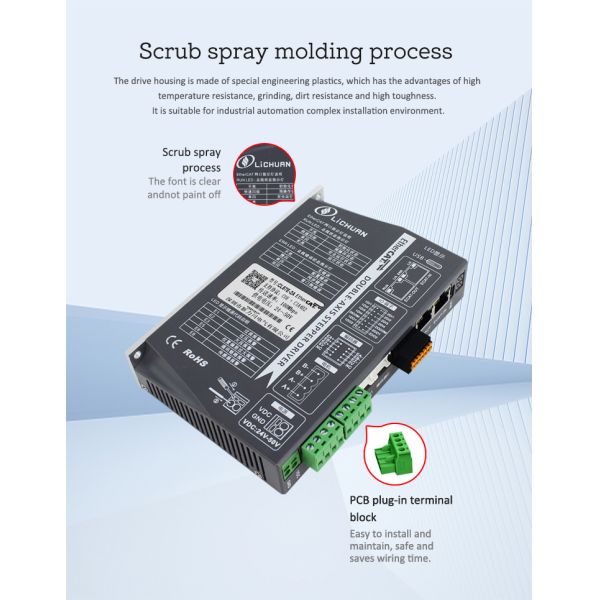 Lichuan 2-Axis DC Closed Loop Stepper Motor Drivers Controller Kit 1.0N.m 2Phase Nema23 DC24V~50V 3.0/4.0A 1000PPR