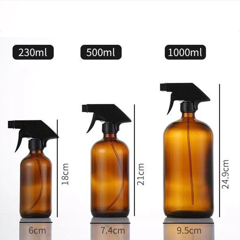 Cobalt Blue Glass Trigger Spray Bottle 250ml 500ml 1000ml Glass Boston Lotion Bottle with Pump and Logo/Graphic Design
