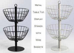 Quality 2 Baskets Metal Table Top Display Stands for sale