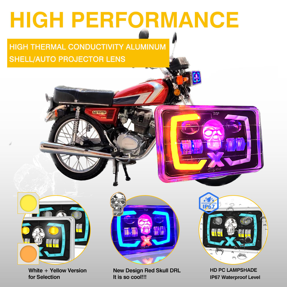 CG125 Semi Assembly Motorcycle LED Headlight With Turn Signal And 18LED Chip QTY