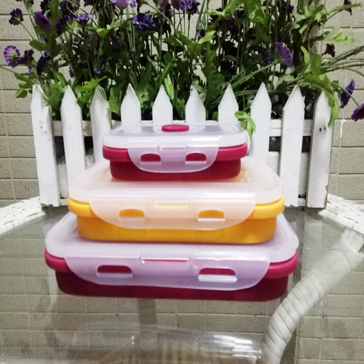 high quality household items silicone collapsible lunch box food organizer lunch container