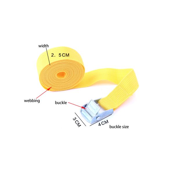 DANSKY Custom Size Lashing Strap Polyester Ratchet Strap with Cam Buckle Retractable Ratchet Tie Down